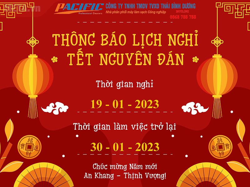 Lịch nghỉ Tết Nguyên Đán 2023 Cty TNHH Thái Bình Dương